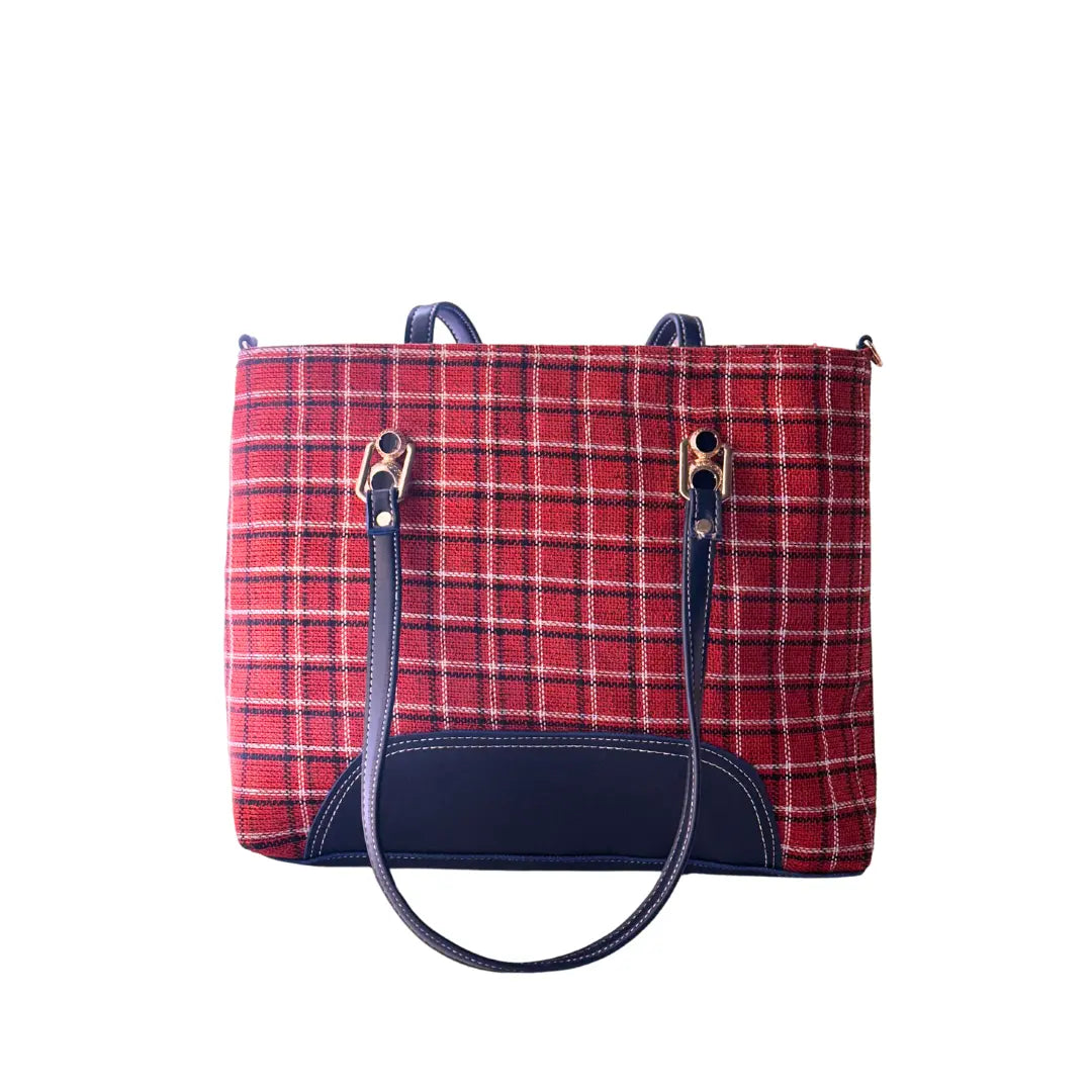 Cross Check Blue Tote Bag