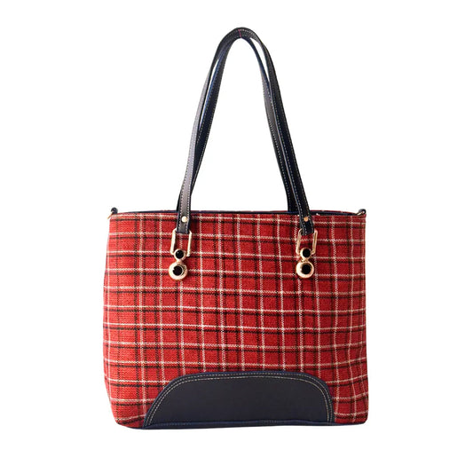 Cross Check Blue Tote Bag