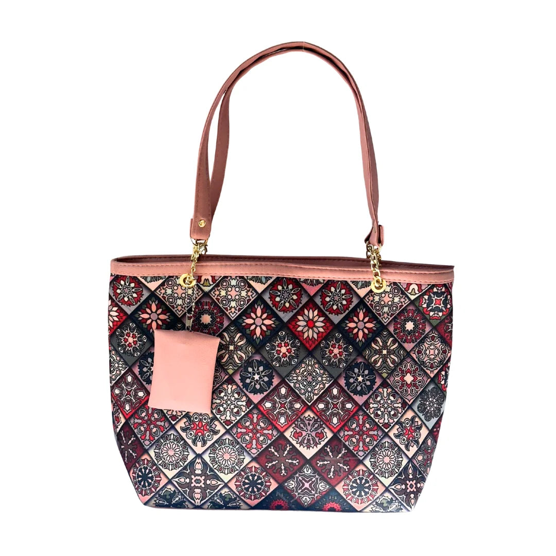 Canvas Printed Pink Tote Bag