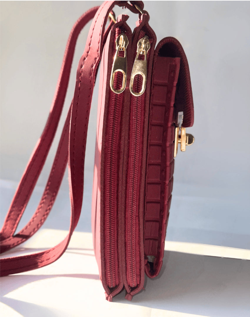 Louis Vuitton Crossbody 2 Zipper Maroon