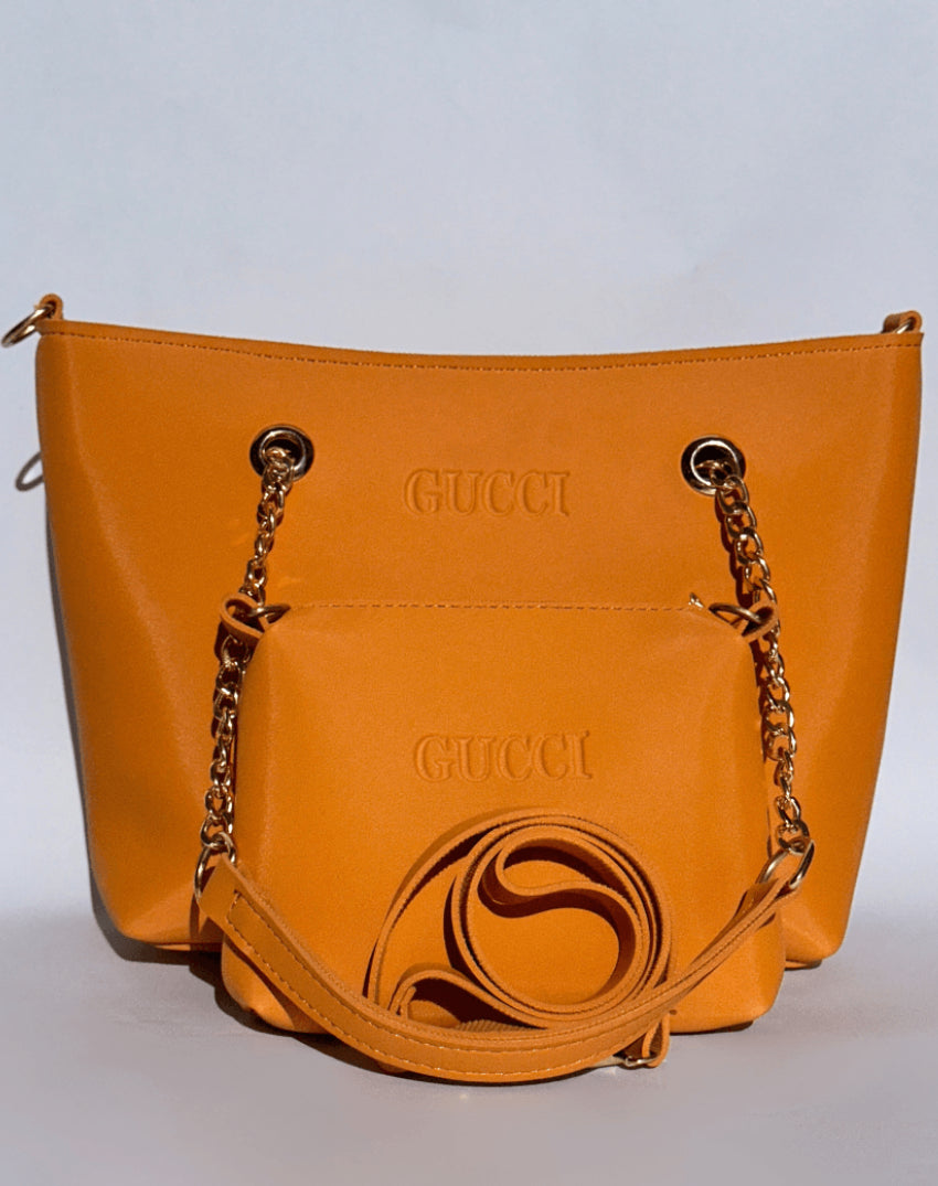 Gucci Hand Bag Set of 2 Mustard