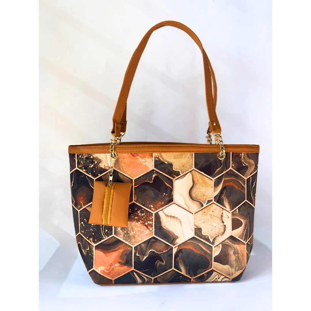 Canvas Printed Brown Tote Bag