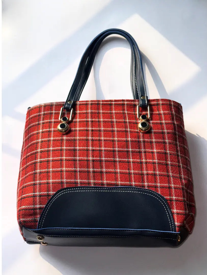 Cross Check Blue Tote Bag