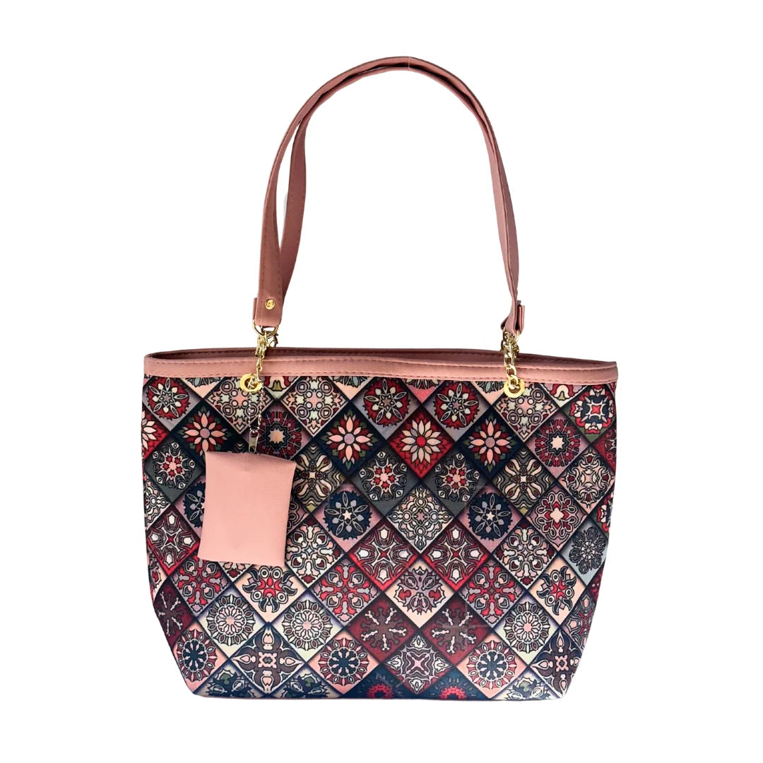 Canvas Printed Pink Tote Bag