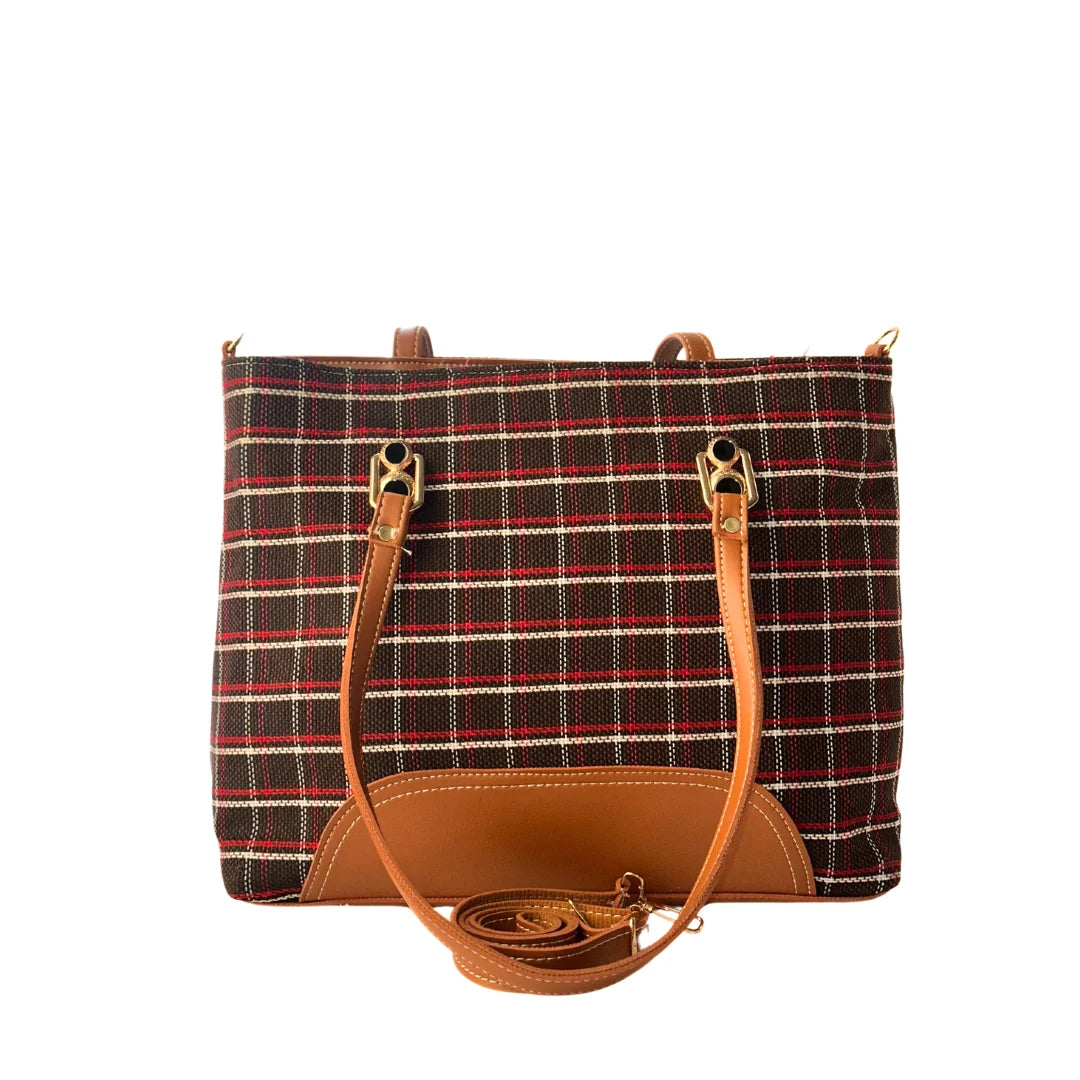 Cross Check Brown Tote Bag