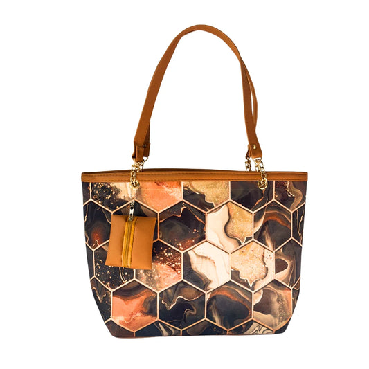 Canvas Printed Brown Tote Bag