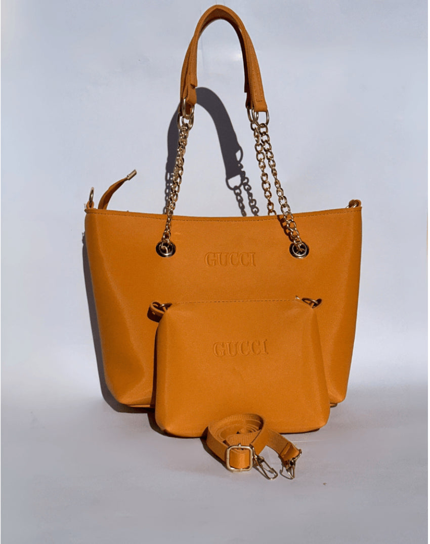 Gucci Hand Bag Set of 2 Mustard