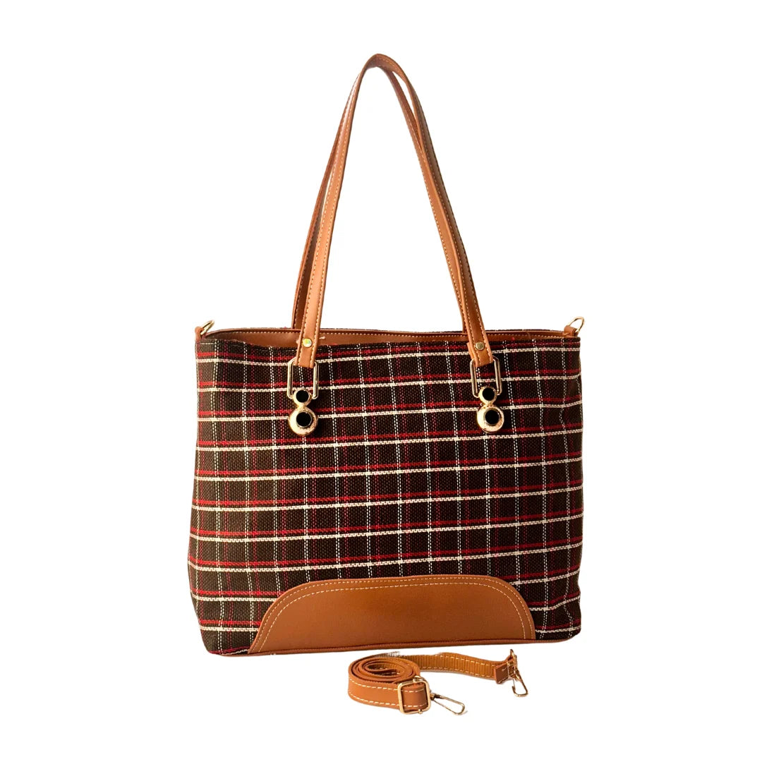 Cross Check Brown Tote Bag