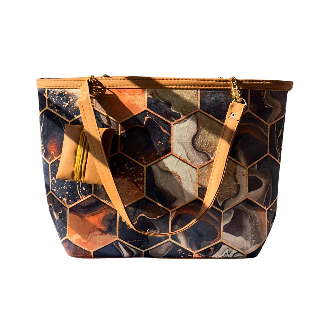 Canvas Printed Brown Tote Bag