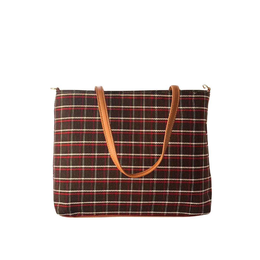 Cross Check Brown Tote Bag