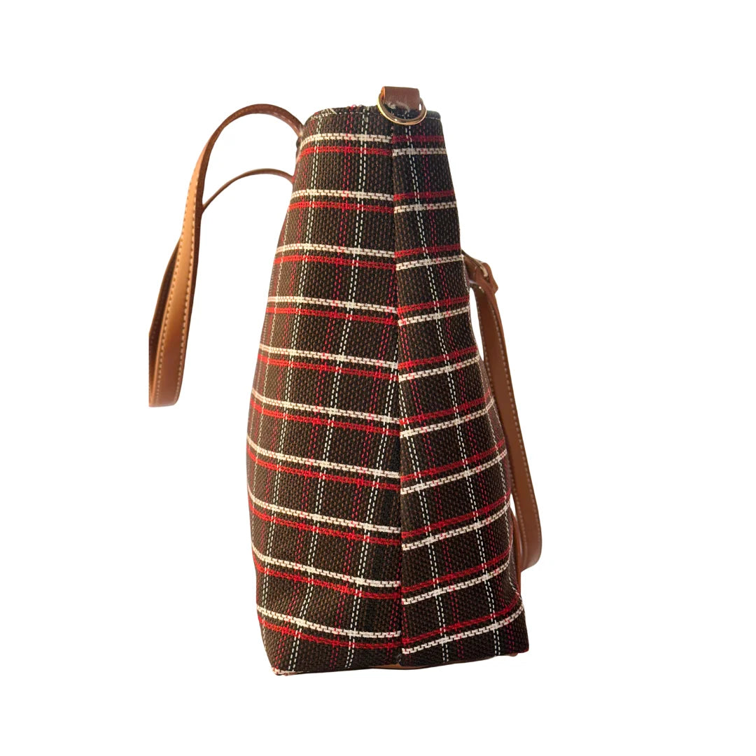 Cross Check Brown Tote Bag